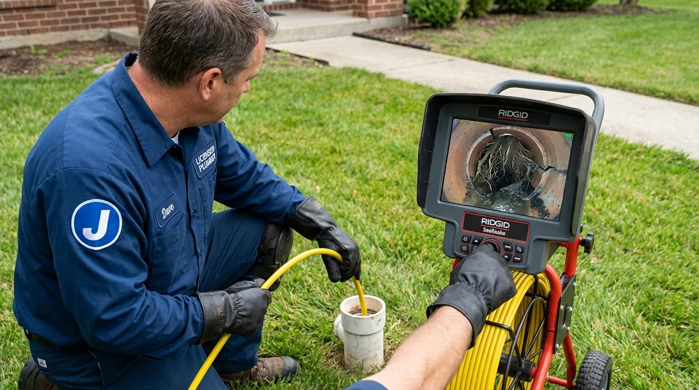 Sewer camera inspection being performed by Johns Plumbing LLC in Willmar