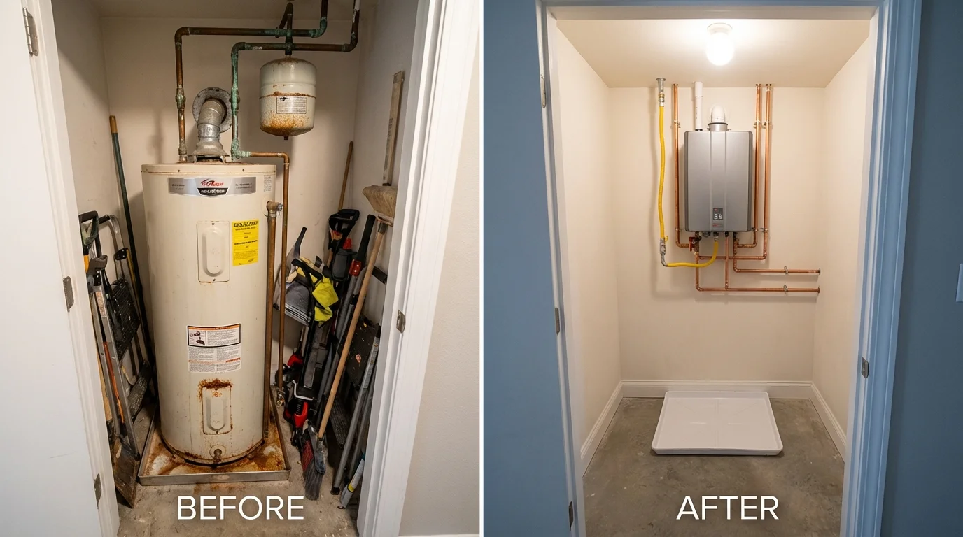 Tank water heater versus wall-mounted tankless unit comparison for Willmar, MN homeowners